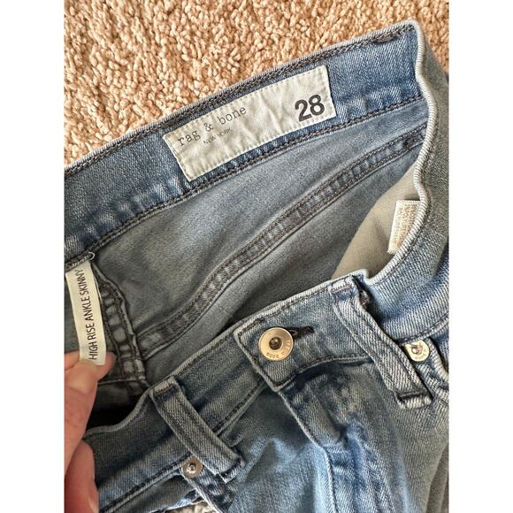 Rag & Bone High-Rise Ankle Skinny Distressed Jeans - Picture 6 of 7